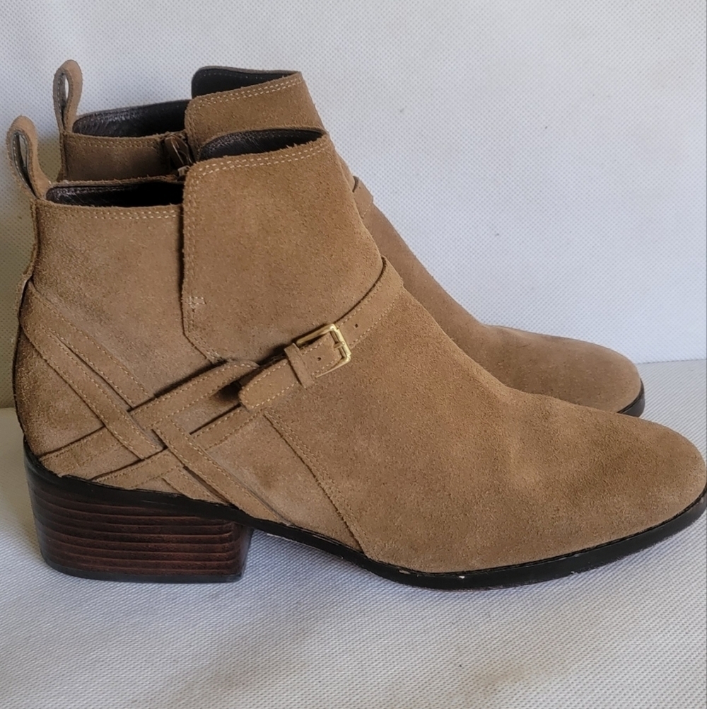 COLE HAAN TAN SUEDE SHOE BOOTS BOOTIES (sz 11)